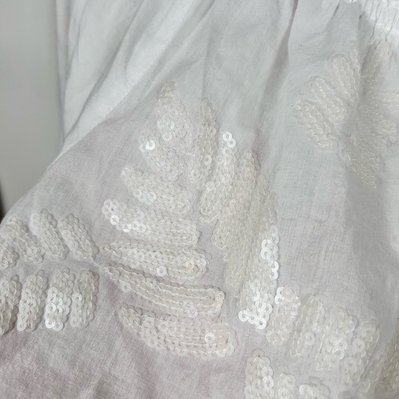 Marc Cain cotton peasant blouse, M, sequins, off shoulder, bell sleeves Boho - Picture 6 of 8